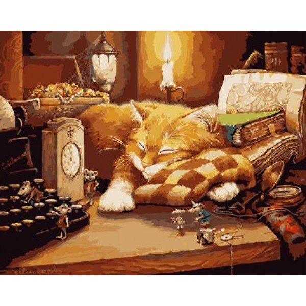 Sleeping Cat Diy Paint By Numbers Kits Australia