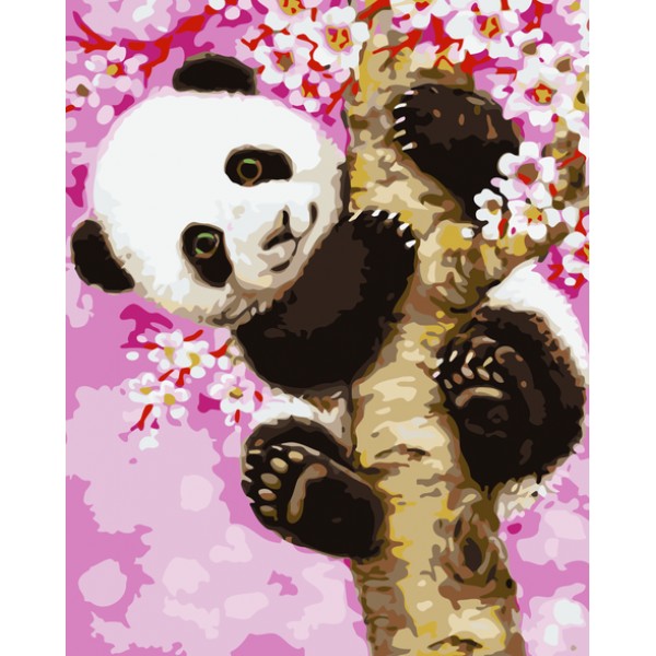 Lovely Panda On the Tree Diy Paint By Numbers Kits Australia