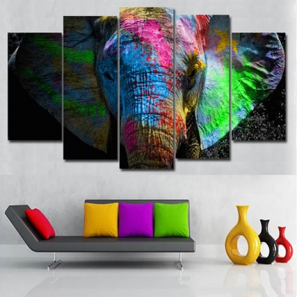 5 Panels Colorful Elephant Diy Paint By Numbers Kits Australia