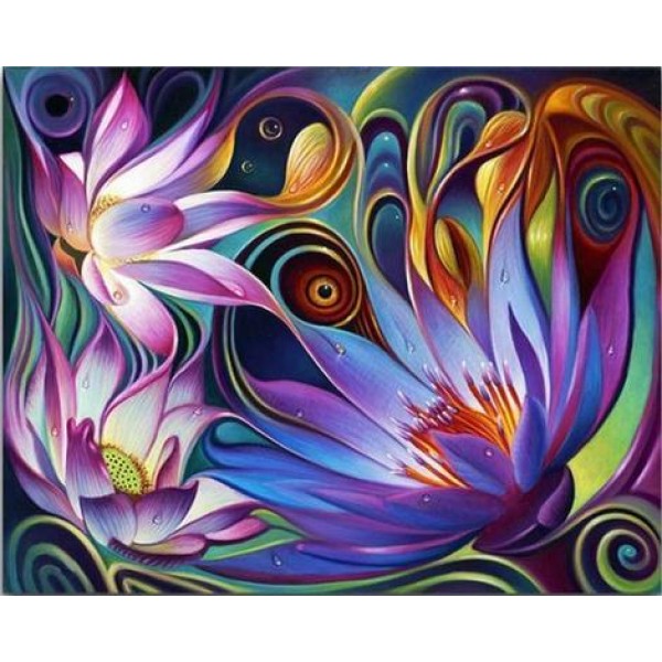 Abstract Flower Diy Paint By Numbers Kits Australia