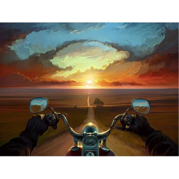 Motorbike Sunset Diy Paint By Numbers Kits Australia
