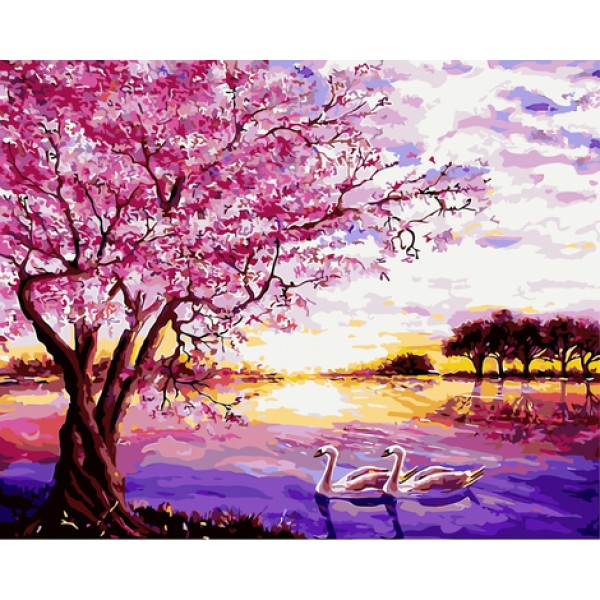 Cherry Blossoms Diy Paint By Numbers Kits Australia