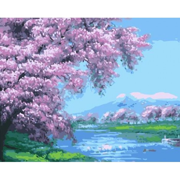 Cherry Blossoms Diy Paint By Numbers Kits Australia