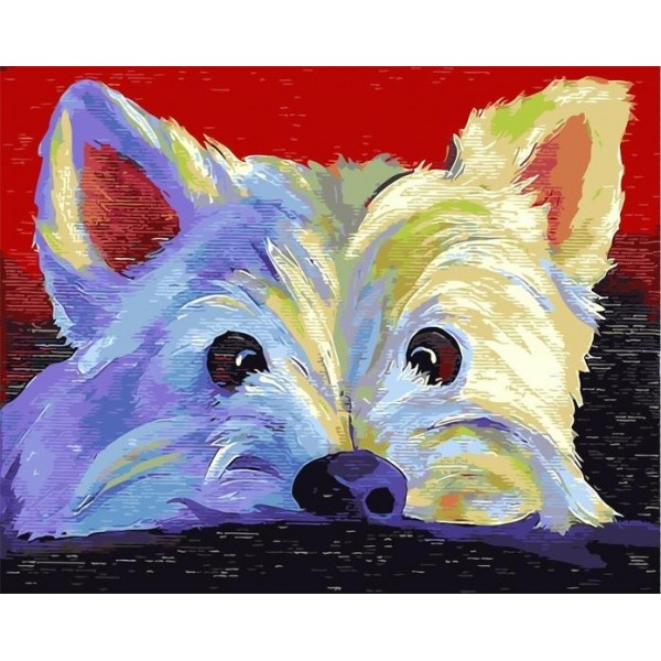 Colorfu Lovely Dog Paint By Numbers Kits Australia