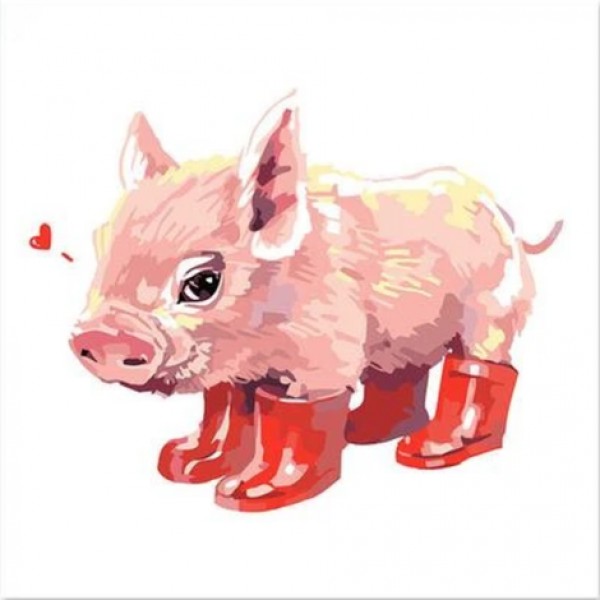 Pig Red Boots Diy Paint By Numbers Kits Australia