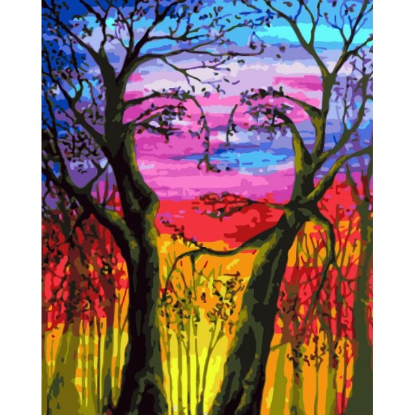 Abstract Art Tree＆ Girl Diy Paint By Numbers Kits For Adults Australia