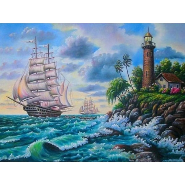 Landscape Lighthouse Boat Diy Paint By Numbers Kits Australia