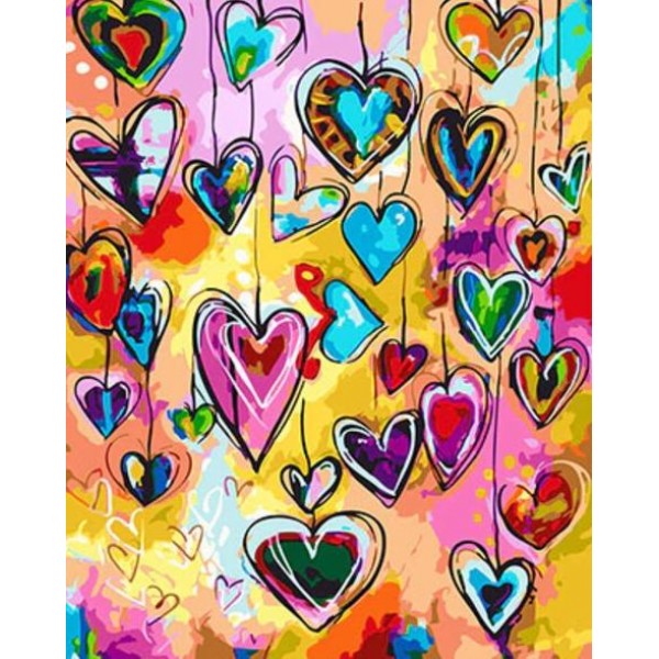 Heart Shaped Pattern Diy Paint By Numbers Kits Australia