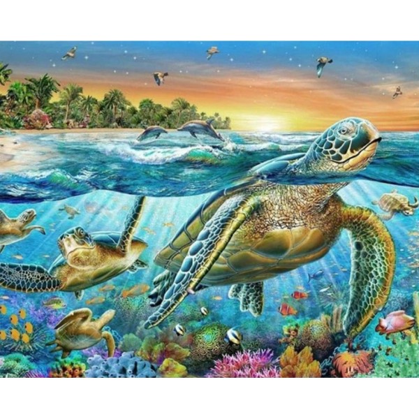 Turtle DIY Fish Paint By Numbers Kits Diy Australia