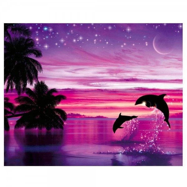 Romantic Dolphin Diy Paint By Numbers Kits Diy Australia