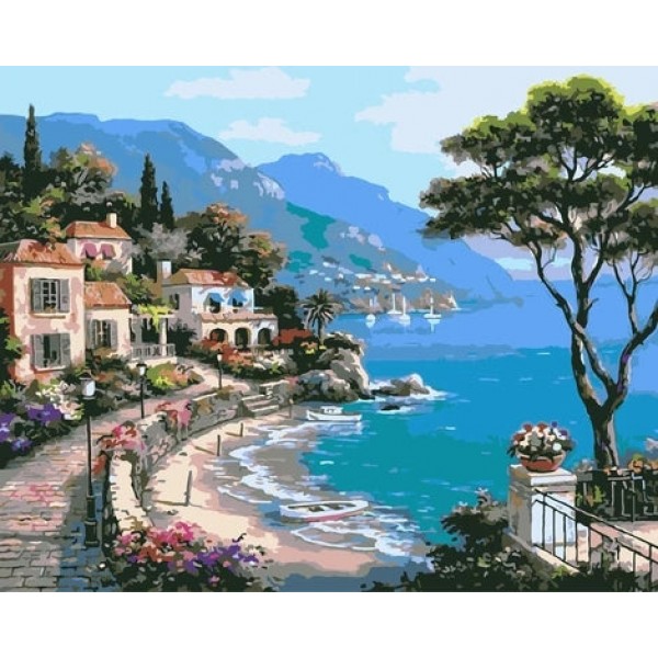 Town Mediterranean Sea Diy Paint By Numbers Kits For Adults Australia